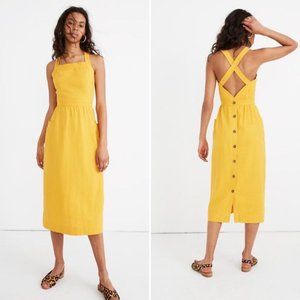 MADEWELL Garment Dyed Apron Midi Dress Turkish Saffron Yellow {XX35}